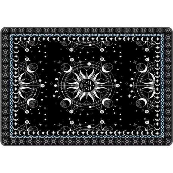 Sun and Moon Boho Celestial Area Rug 47x31 Non Slip Dorm Bedroom Floor Mat - Picture 4 of 7